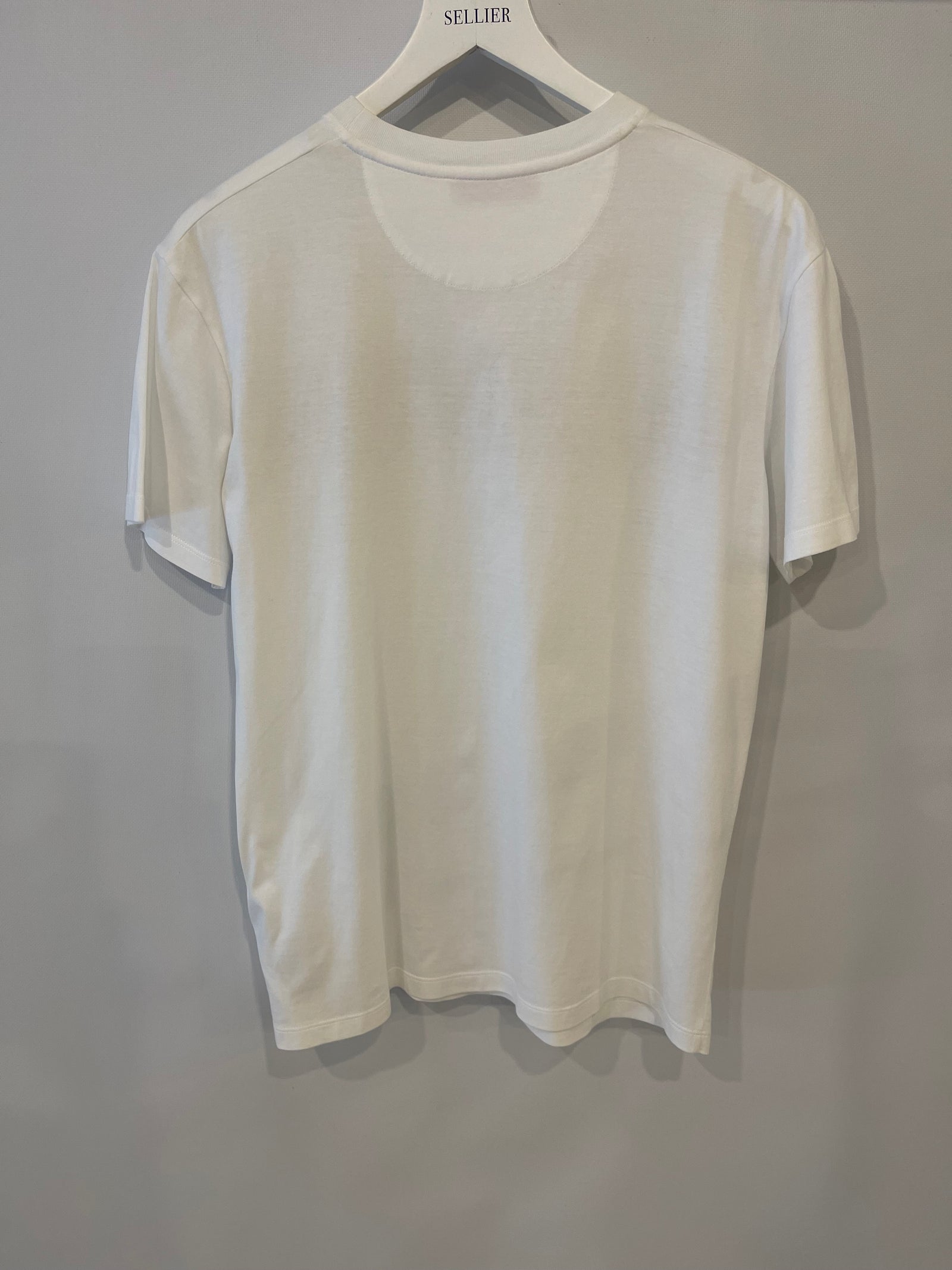 Valentino White T-Shirt with Multicolour Sequin Logo Size XS