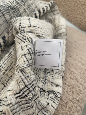 Chanel White and Grey Tweed Vest with CC Logo Buttons and Gold Metallic Details Size FR 38 (UK 10)