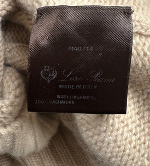 Loro Piana Beige Cashmere Long Sleeve Jumper with High Neck Size M (UK 10)