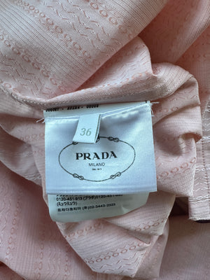 Prada Peach Cotton Shirt with Contrast Trim Size FR 36 (UK 8) RRP £1560