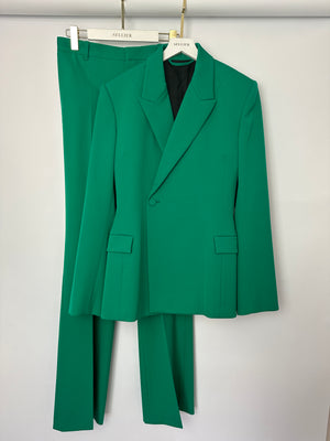 Balenciaga Emerald Green Suit Jacket and Straight Leg Trousers Set Size FR 36 (UK 8)