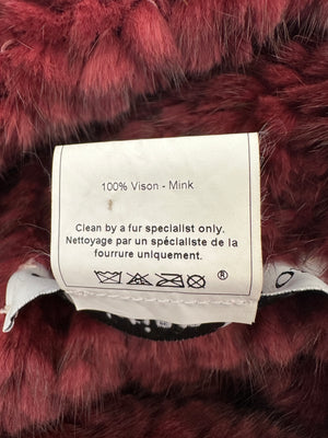 Christian Dior Burgundy Mink Long Sleeve Button Down Jumper with High Neck Size FR 38 (UK 10)