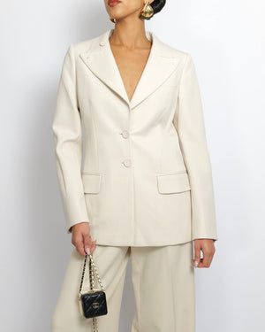 Fendi Cream Wool Jacket and Trouser Suit Set Size IT 38/40 (UK 6/8)