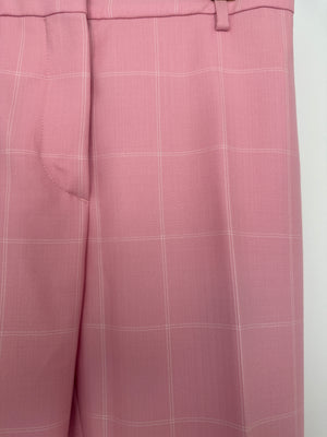 Calvin Klein Candy Pink Check Suit Jacket and Straight Let Trousers Set Size FR 38 (UK 10)
