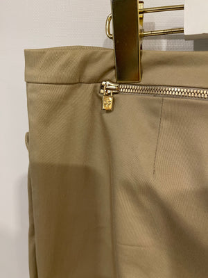 Loro Piana Beige Straight Leg Trousers with Zip Details Size IT 46 (UK 14) RRP £1,250