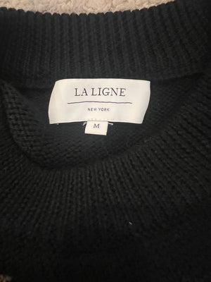 La Ligne Black and Beige Striped Wool Jumper Size M (UK 10) RRP £295