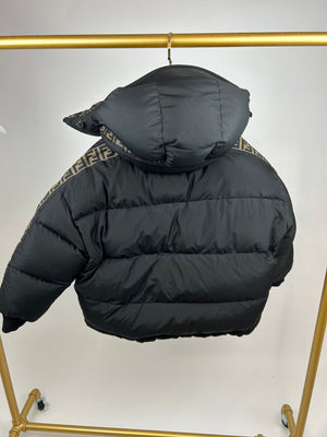 Fendi Black, Brown Monogram Reversible Down Jacket Size S (UK 8)