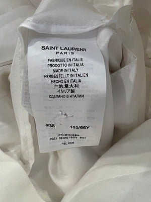 Saint Laurent White Silk Jacket and Trouser Suit Set Size FR 38 (UK 10)
