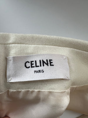 Celine Cream Cropped Cashmere High-Neck Top Size FR 36 (UK 8)