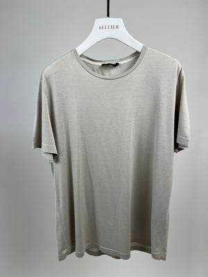 Loro Piana Grey Menswear Round Neck Short Sleeve T-Shirt IT 50 (UK 40)