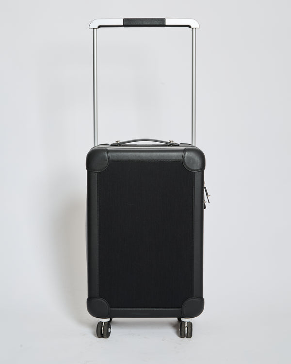 *HOT* Hermès Rolling Mobility Suitcase in Black with Black Clemence Leather Trim and Aluminium Hardware
