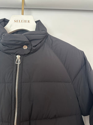 Hermès Black Reversible Puffer Jacket with Stirrup Zip Pull Detail Size M