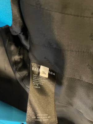 Balenciaga Petrol Blue Waisted Blazer Jacket Size FR 36 (UK 8) RRP £2,230