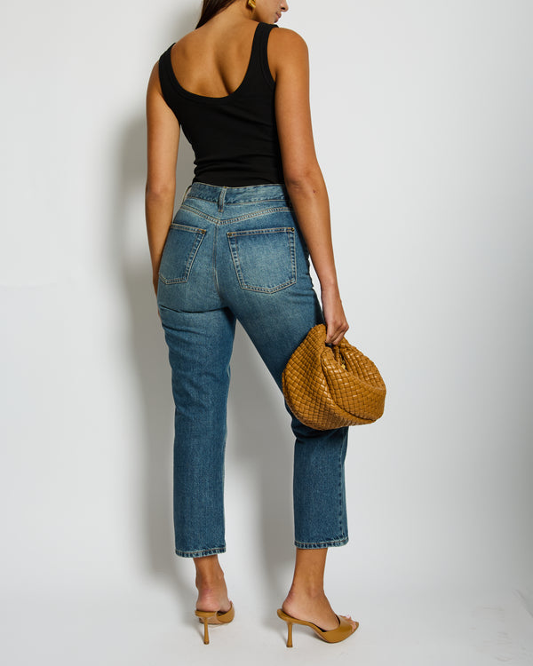 Louis Vuitton Monogram Patch Blue Denim Jeans Size FR 40 (UK 12)