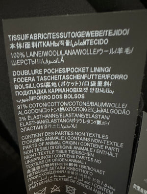 Saint Laurent Black Pin Stripe Straight Leg Trousers Size FR 36 (UK 8)