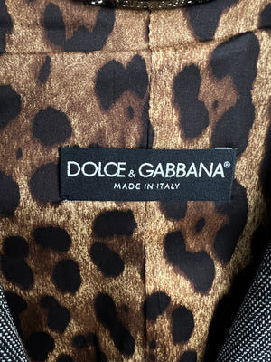 Dolce & Gabbana Charcoal Two Piece Wide Lapel Suit Set IT 42 (UK 10)