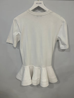 Alaia White T-Shirt with Peplum Detail Size FR 36 (UK 8) RRP £700