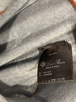 Loro Piana Light Grey Cashmere Gilet and Jogger Set with Orange Detail Size S (UK 8)