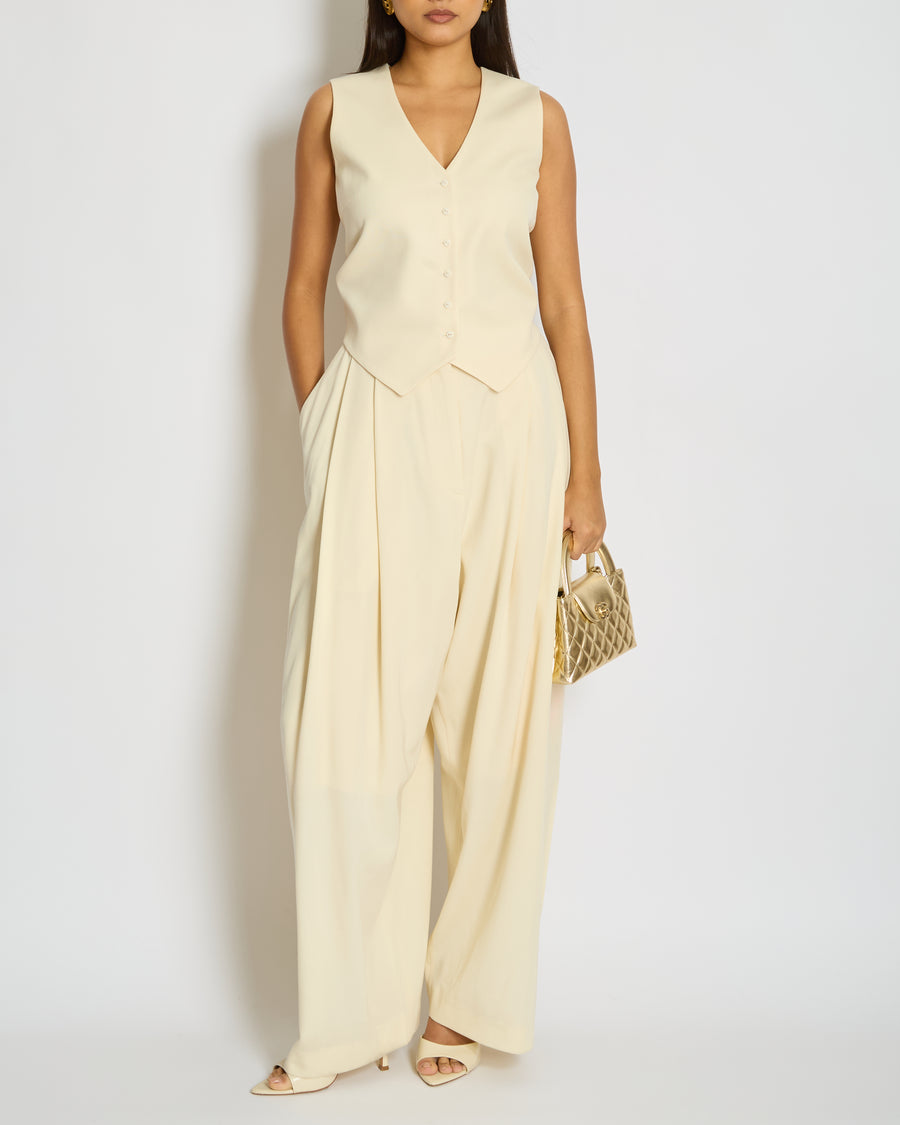 Raey Cream Tailored Trousers and Vest Set (UK 10/12)