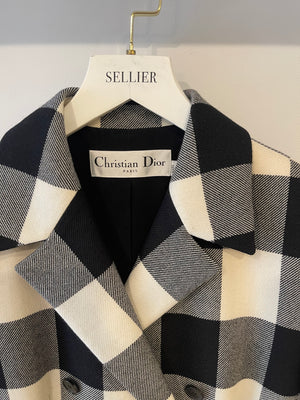 Christian Dior Black and White Checkered Double-Breasted Wool Jacket Size FR 42 (UK 14)