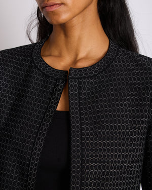 Alaia Black and Silver Embellished Cropped Cardigan Size FR 38 (UK 10)