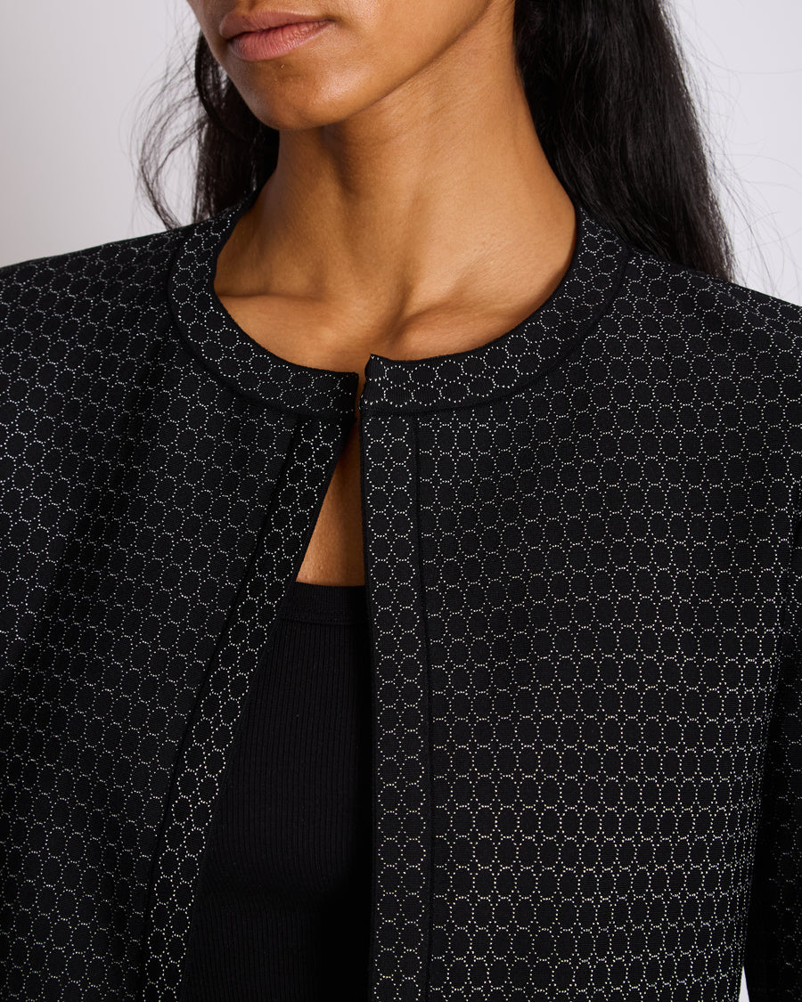 Alaia Black and Silver Embellished Cropped Cardigan Size FR 38 (UK 10)