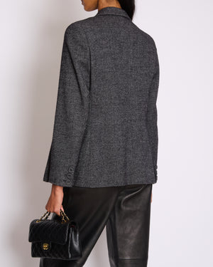 Christian Dior Grey Wool Double Breasted Jacket with Pockets Size FR 44 (UK 16)