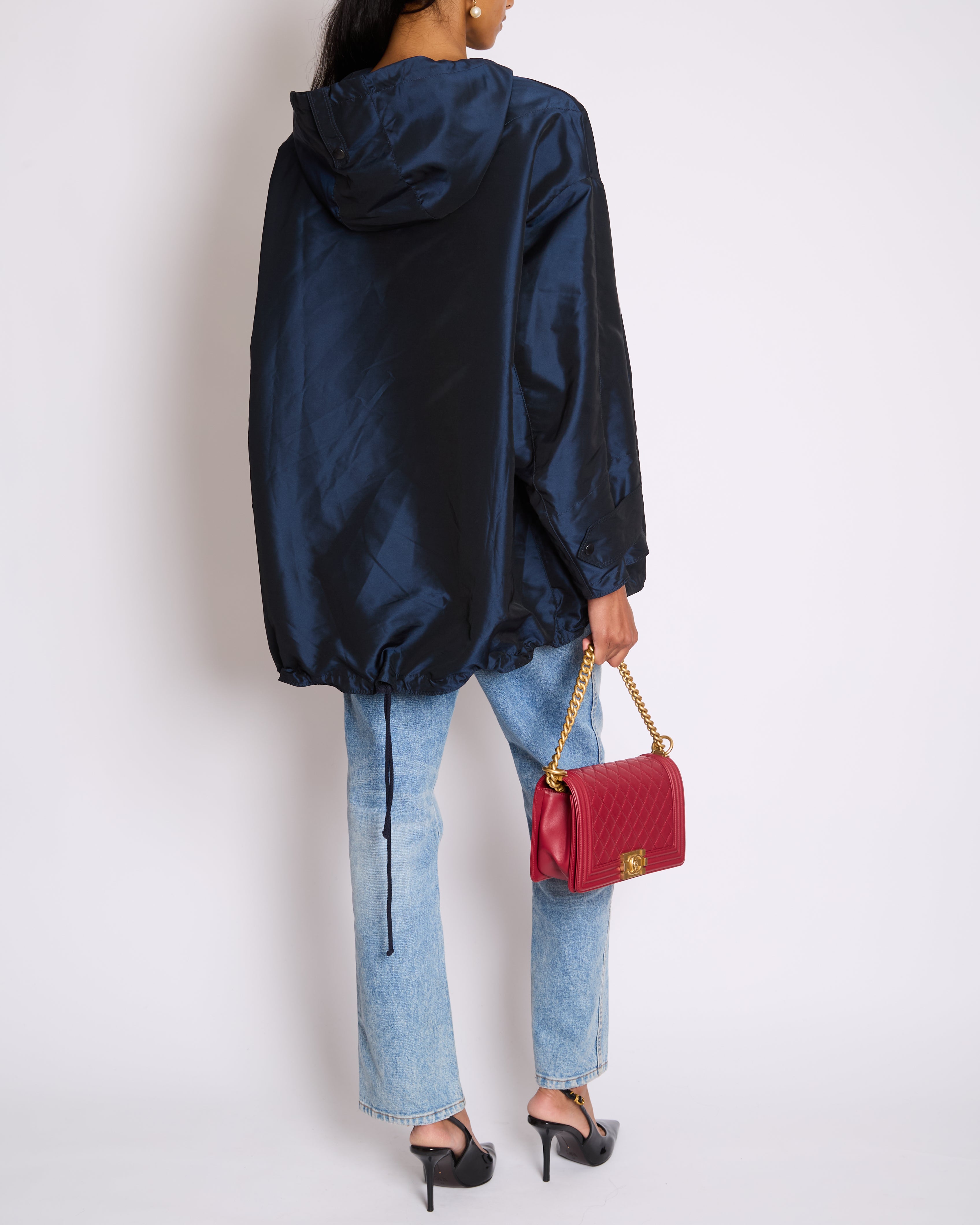 Christian Dior Hooded Dioralps Anorak in Navy with Dior Logo and