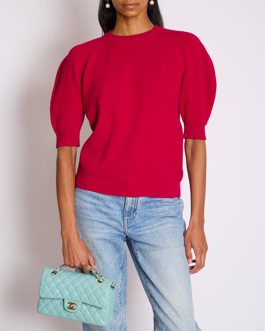 Alexander McQueen Pink Pull Over Knitted Short Sleeve Jumper Size XS (UK 4)