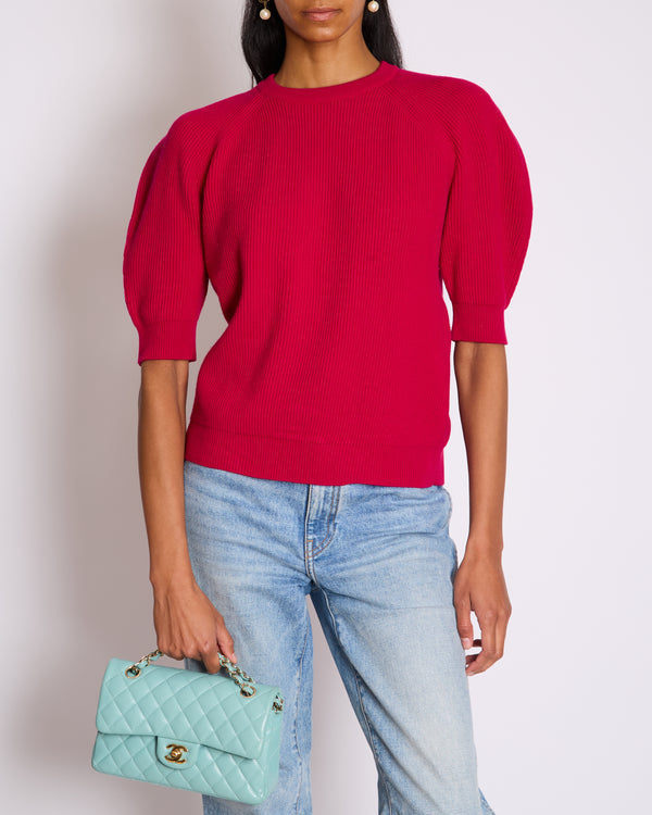 Alexander McQueen Pink Pull Over Knitted Short Sleeve Jumper Size XS (UK 4)