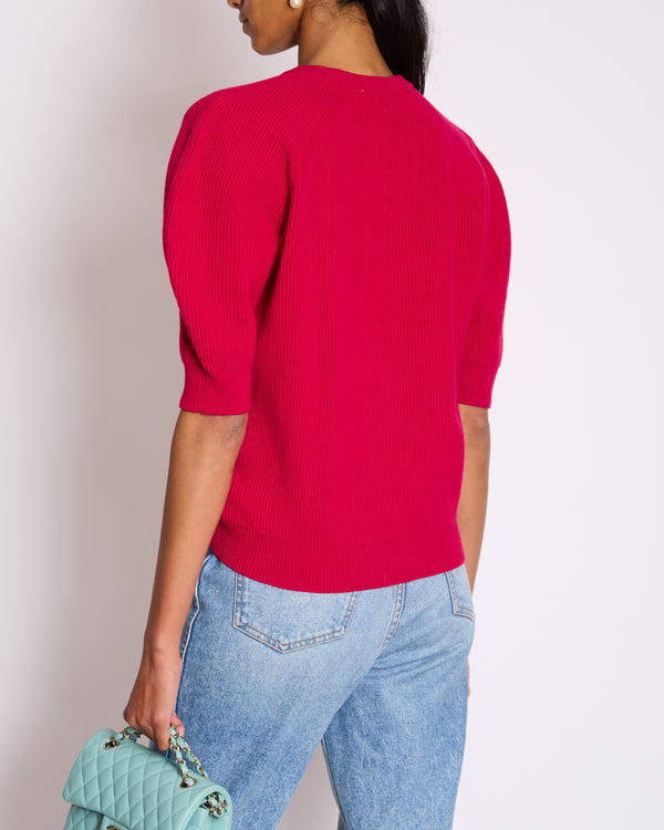 Alexander McQueen Pink Pull Over Knitted Short Sleeve Jumper Size XS (UK 4)