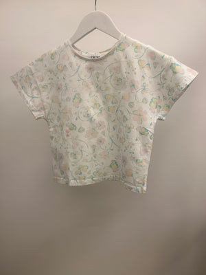 Christian Dior Kids White and Multicolour Floral Printed T-Shirt Size 10 years