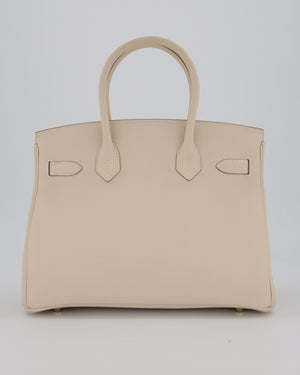 *RARE* Hermès Birkin 30 Retourne Bag in Craie Togo Leather with Gold Hardware