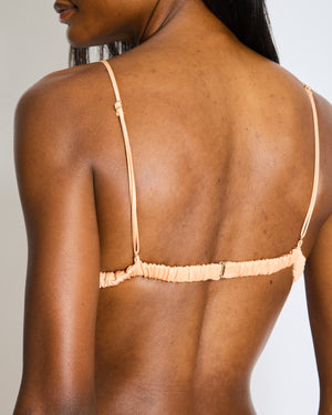 Miu Miu Peach Two-Piece Bra and Skirt Set with Logo Detail Size IT 40 (UK 8)