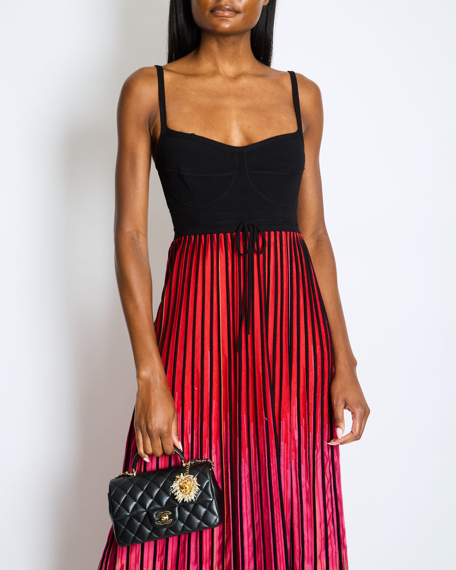 M Missoni Black and Multicolour Ombre Striped Maxi Dress with front Tie Detail Size IT 44 (UK 12)