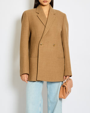 Toteme Brown Oversized Double-Breasted Blazer Size FR 36 (UK 8)