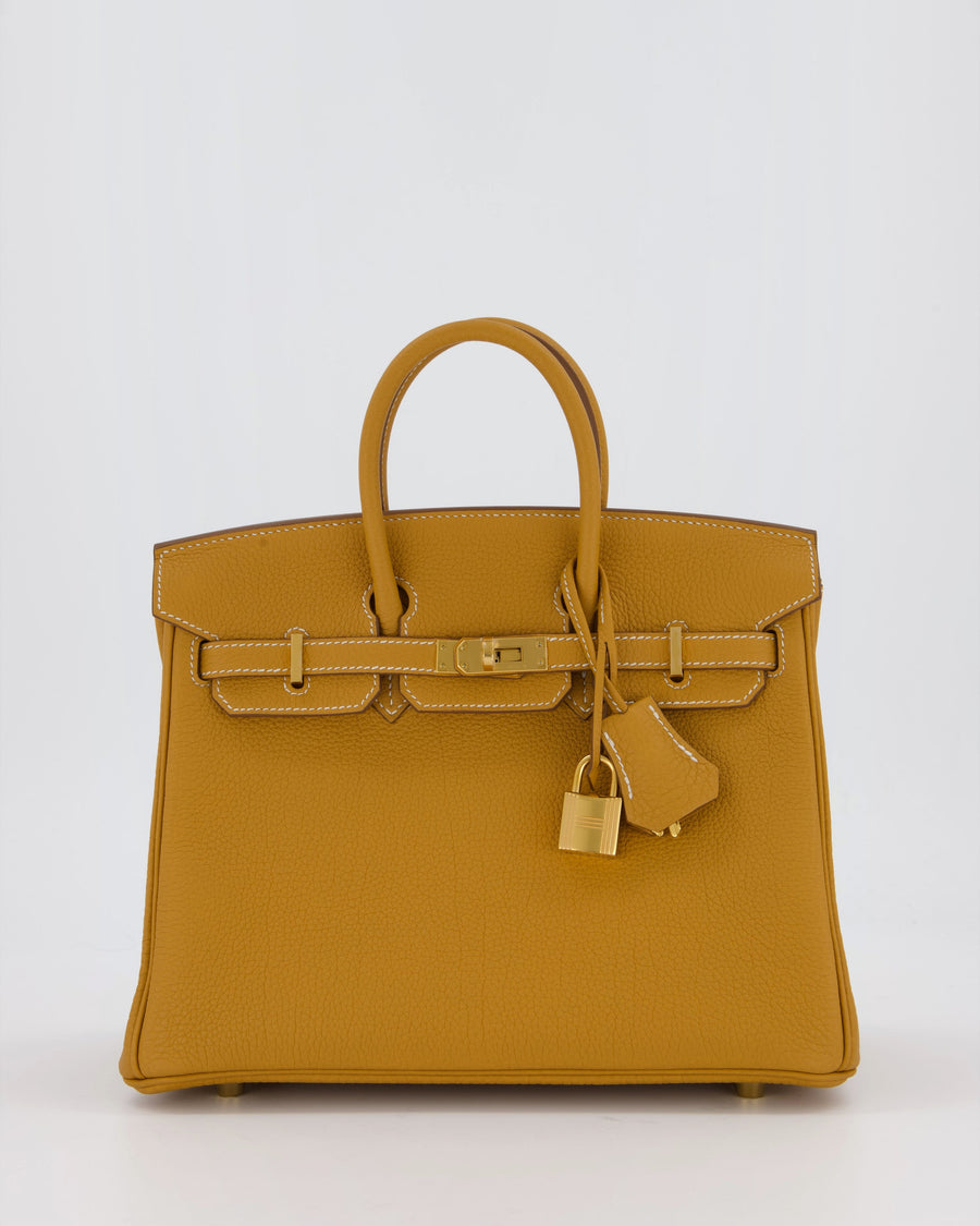 *RARE* Hermès Birkin 25 Bag in Naturel Sable Togo Leather with Gold Hardware