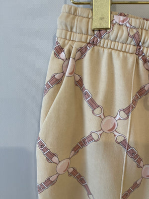 Hermès Beige and Pink 'Grand Tralala' Two-Piece Jumper and Jogger Set Size FR 40 (UK 12)
