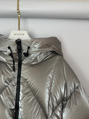 Moncler Silver Puffer Jacket Size 1 (UK 8)