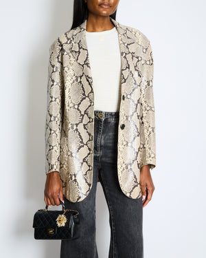 Manokhi Snake Print Single Breasted Blazer Jacket Size S (UK 8)