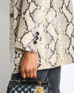 Manokhi Snake Print Single Breasted Blazer Jacket Size S (UK 8)