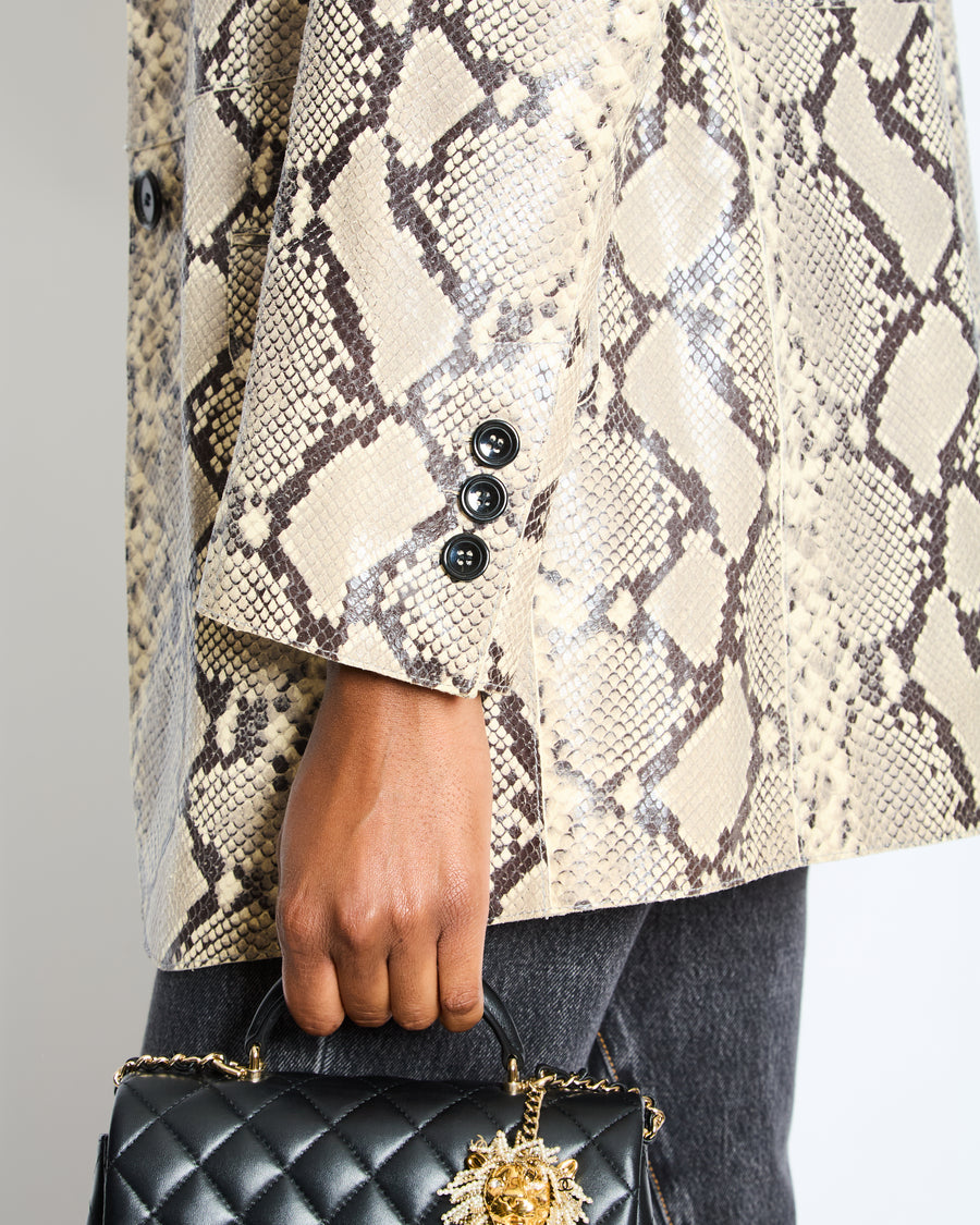 Manokhi Snake Print Single Breasted Blazer Jacket Size S (UK 8)