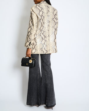 Manokhi Snake Print Single Breasted Blazer Jacket Size S (UK 8)