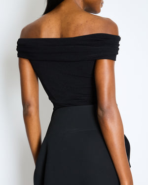 Alaïa Black 3D Spiral Asymmetrical Skirt with Structured Waist Detail Size FR 34 (UK 6)