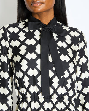 Gucci Geometric Print Silk Midi Dress Size IT 38 (UK 6)