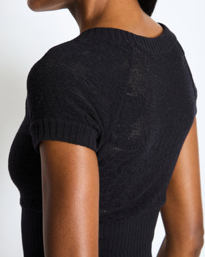 Chanel Black Wool Mini Dress with CC Buttons Detail Size FR 36 (UK 8)