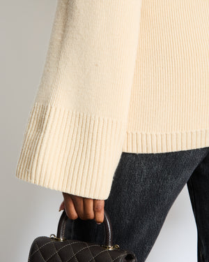 Khaite Cream Lucy V-Neck Cashmere Cardigan Size XS (UK 4-6)