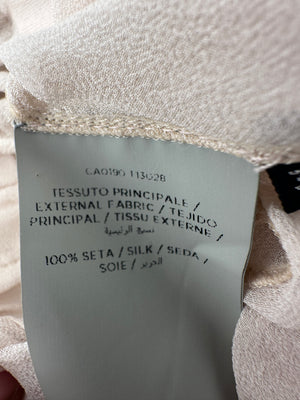 Tom Ford Beige Long Sleeve Silk Cardigan with Ruched Waist Detail Size IT 36 (UK 4)