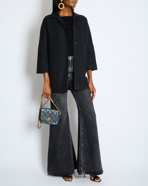 Loro Piana Charcoal Grey Single Breasted Cashmere Coat Size IT 36 (UK 4)