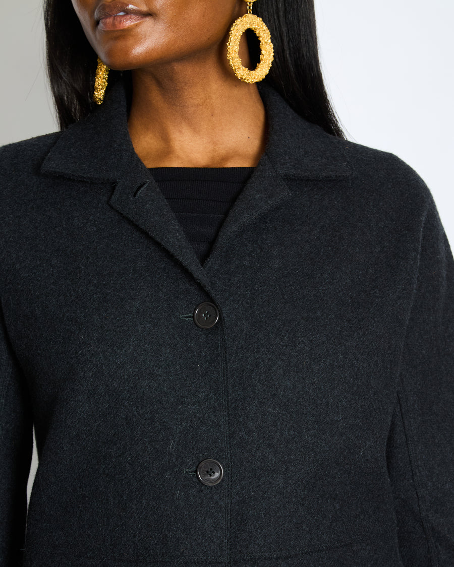 Loro Piana Charcoal Grey Single Breasted Cashmere Coat Size IT 36 (UK 4)